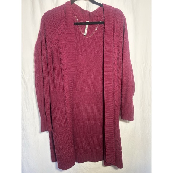 Leo & Nicole Sweaters - Leo & Nicole Cardigan Sweater Maroon Size‎ Large G25